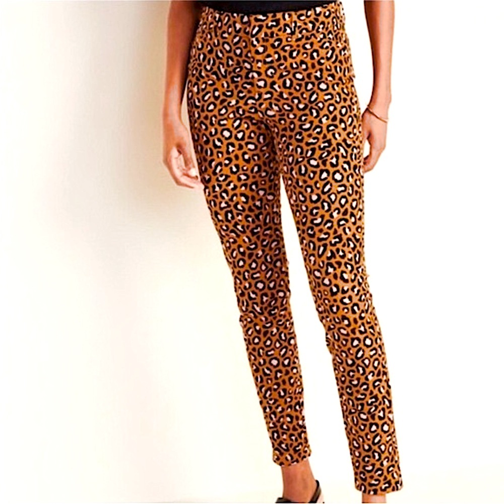 Old Navy Leopard Print Ankle Pants - Tan, Black, White - Picture 10 of 10